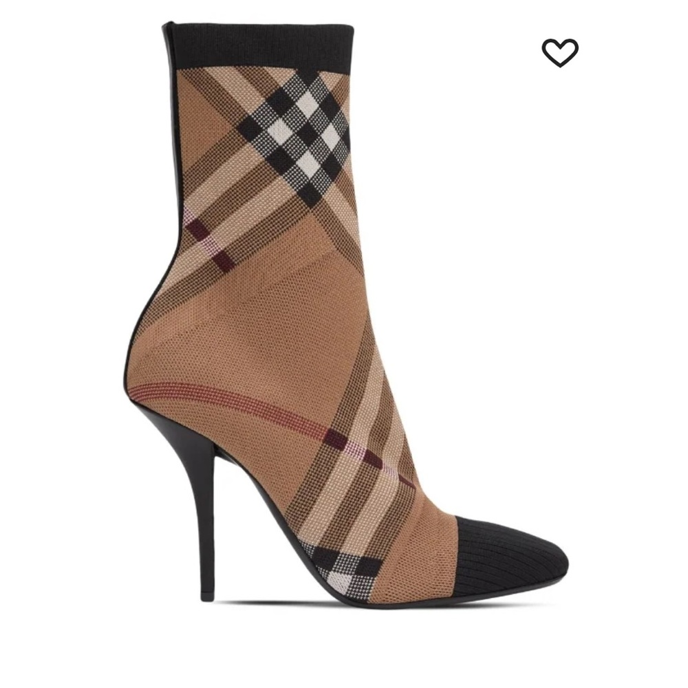 AUTHENTIC BURBERRY Vintage Check Sock Bootie Sz40